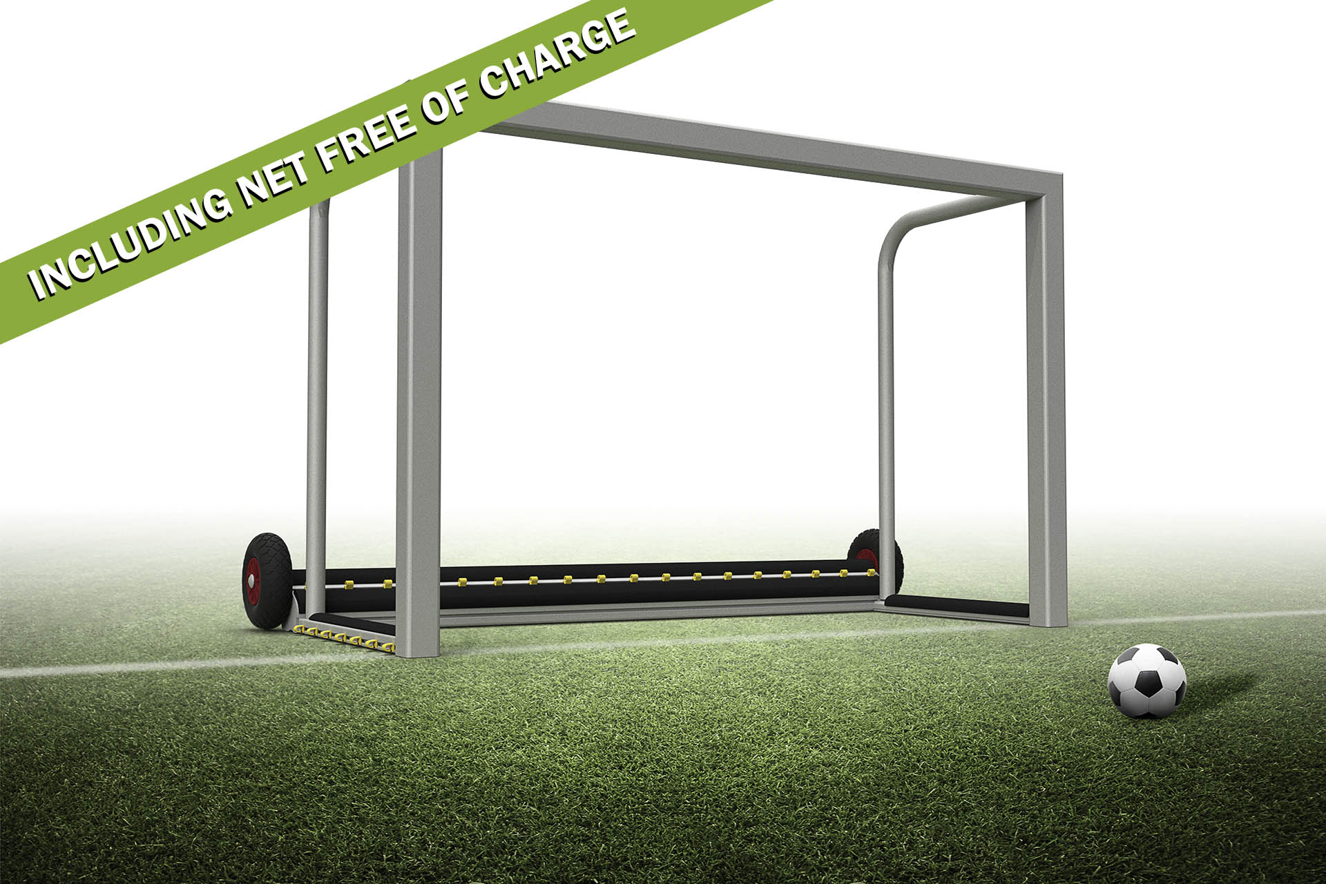 3.9'H x 5.9'W PORTABLE SAFETY MINI SOCCER GOAL WITH PLAYERSPROTECT